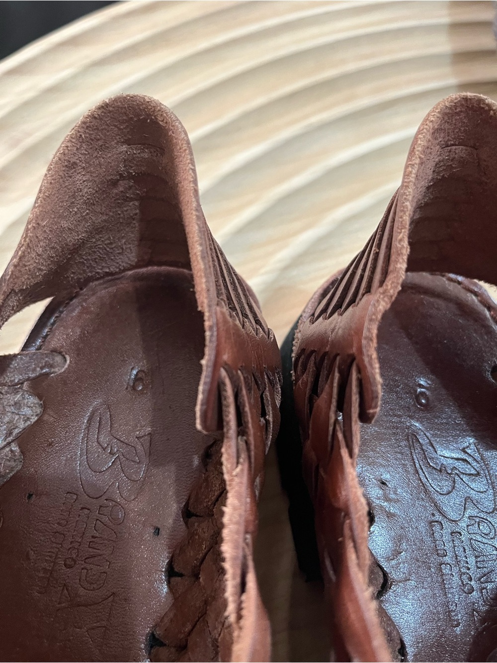 Womens huarache Brand X Brown Woven Leather Mules with Slip-On Comfort - Picture 6 of 7